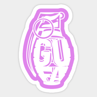 GUFA Grenade White Pocket Logo Sticker